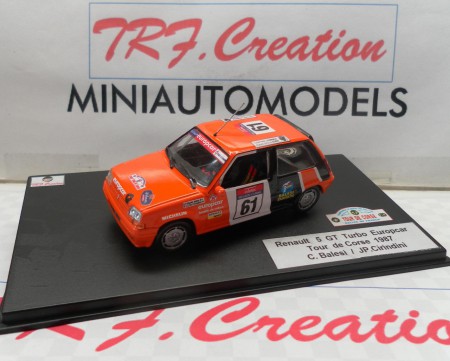 Renault  5 GT Turbo Europcar  Tour de Corse 1987  Balesi / Cirindini  Ref. RS.74  Tarif  70 euros